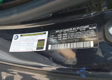 2008 Mercedes-Benz Clk 550 z USA, uszkodzony, nr VIN WDBTK72F78T099782